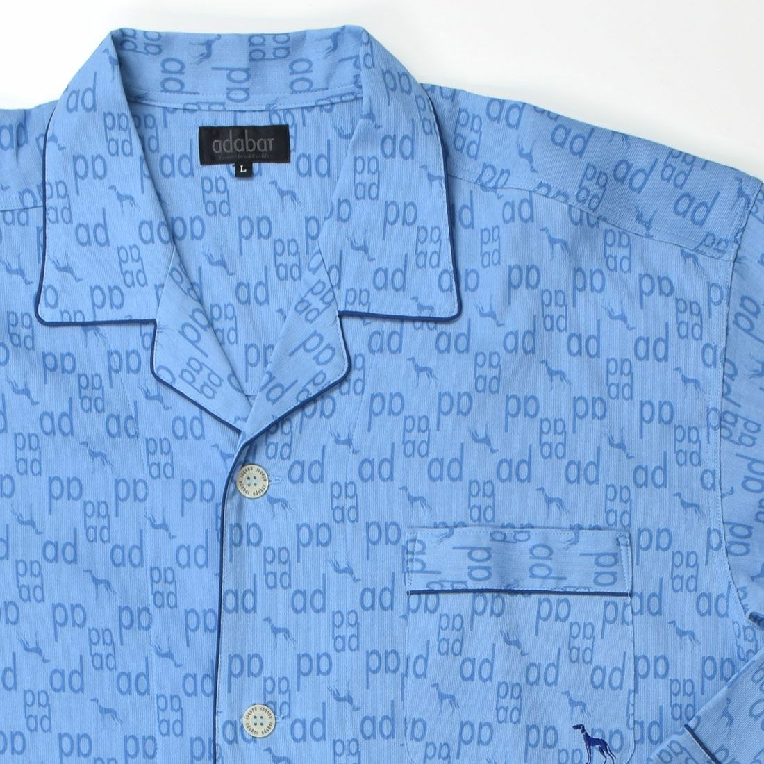  アダバット 長袖 布帛テーラードジャマ