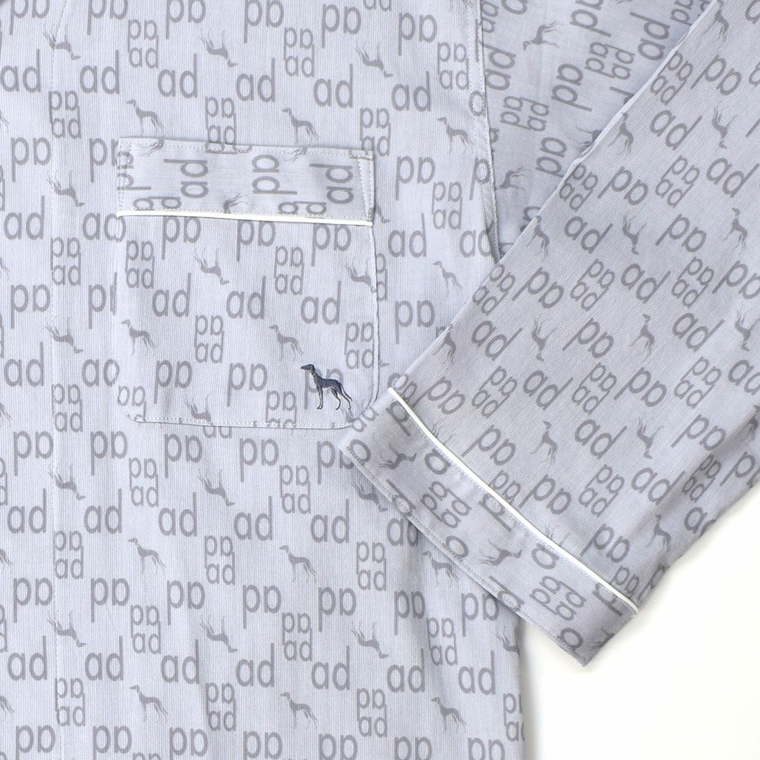  アダバット 長袖 布帛テーラードジャマ