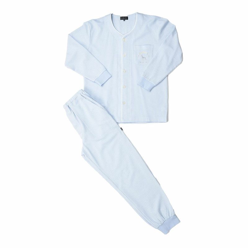 アダバット 長袖ニットテーラードパジャマ