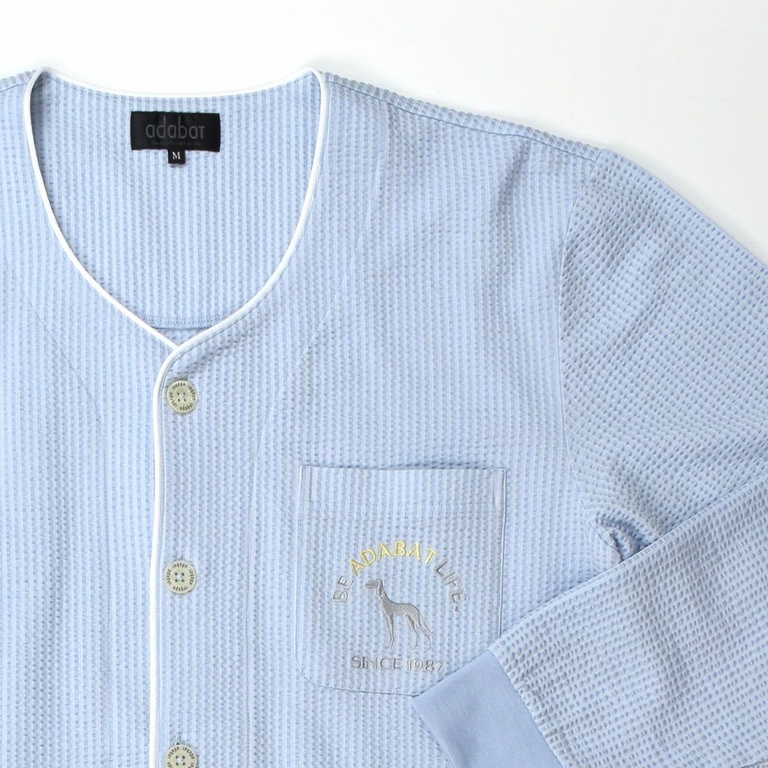 アダバット 長袖ニットテーラードパジャマ