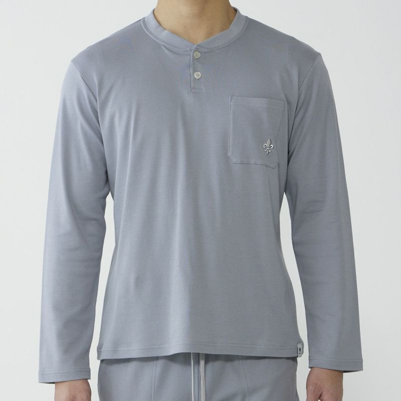 エポカ ウォモ アメリカンシーアイランドコットン長袖ヘンリーネック