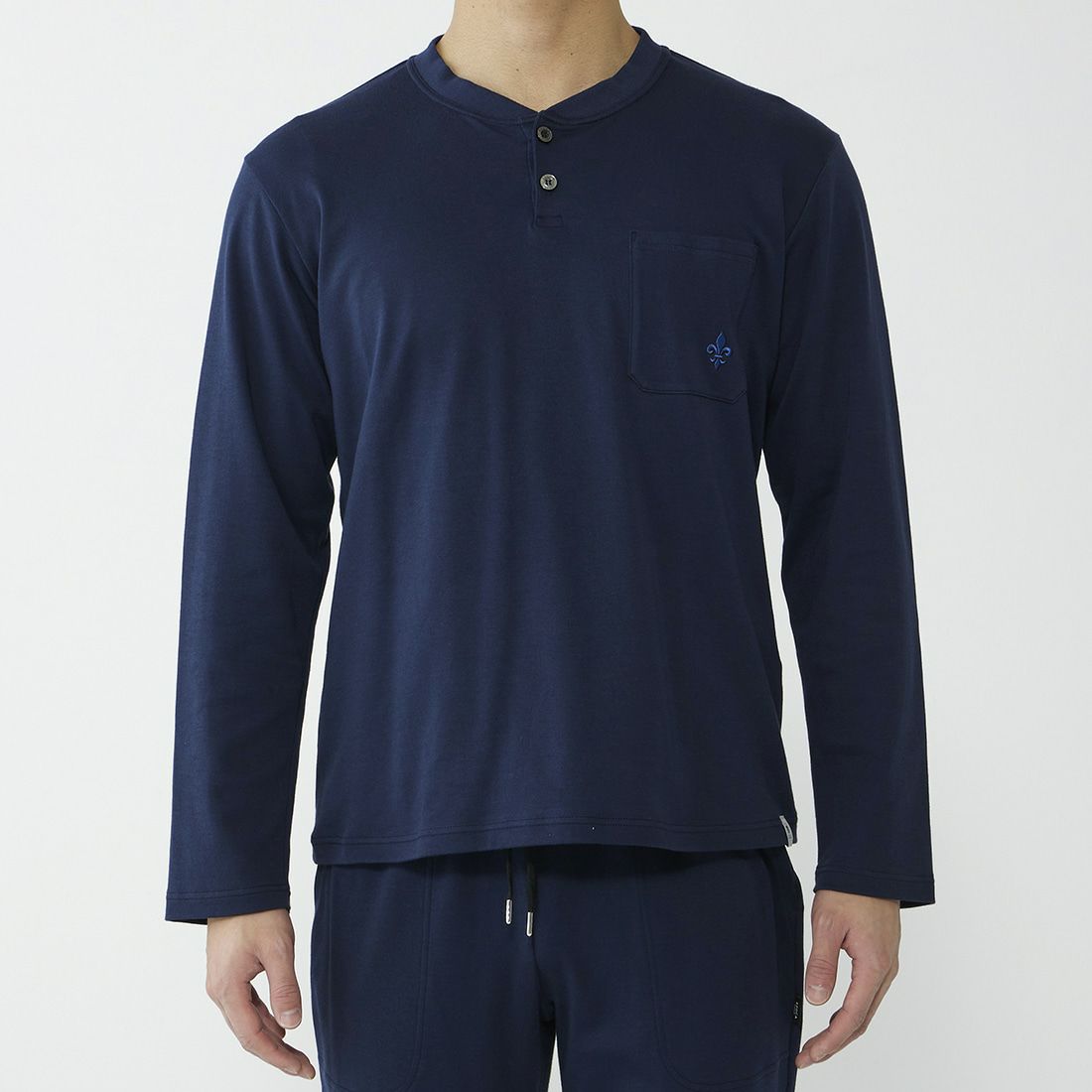 エポカ ウォモ アメリカンシーアイランドコットン長袖ヘンリーネック