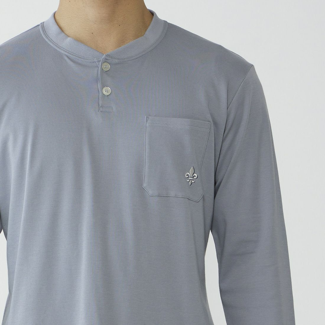 エポカ ウォモ アメリカンシーアイランドコットン長袖ヘンリーネック