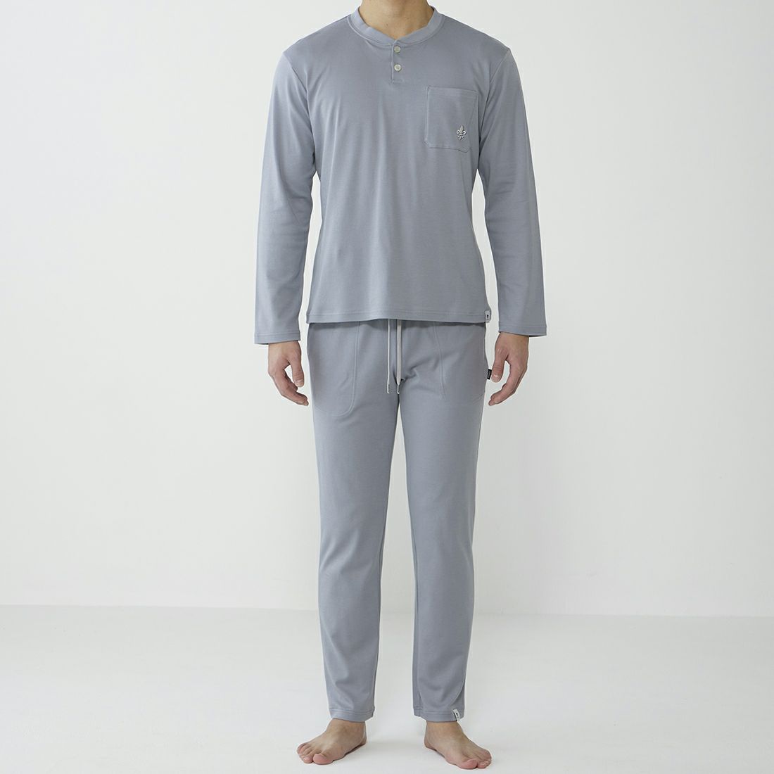 ポカ ウォモ アメリカンシーアイランドコットン前閉ロングテーパードパンツ