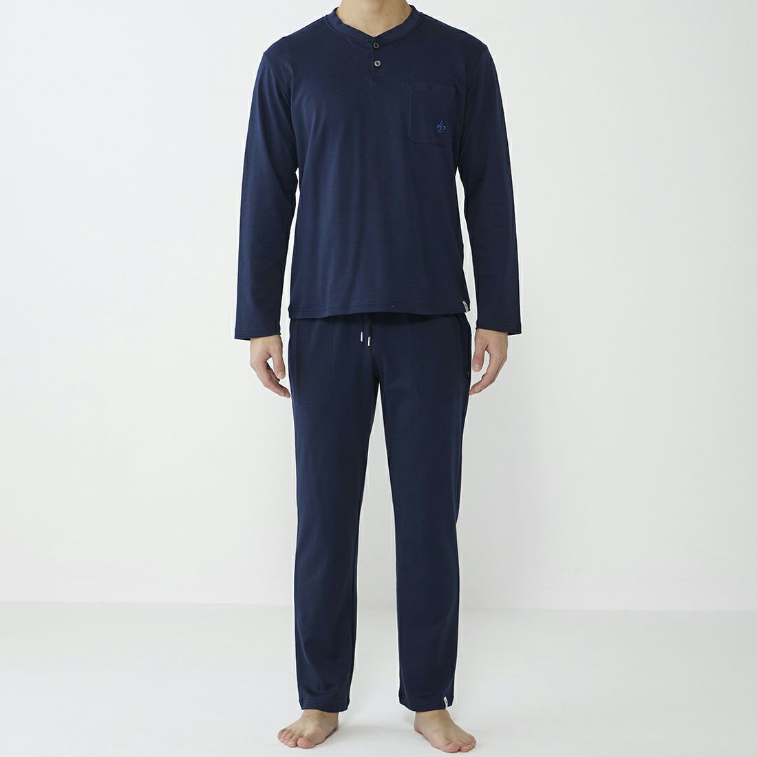 ポカ ウォモ アメリカンシーアイランドコットン前閉ロングテーパードパンツ