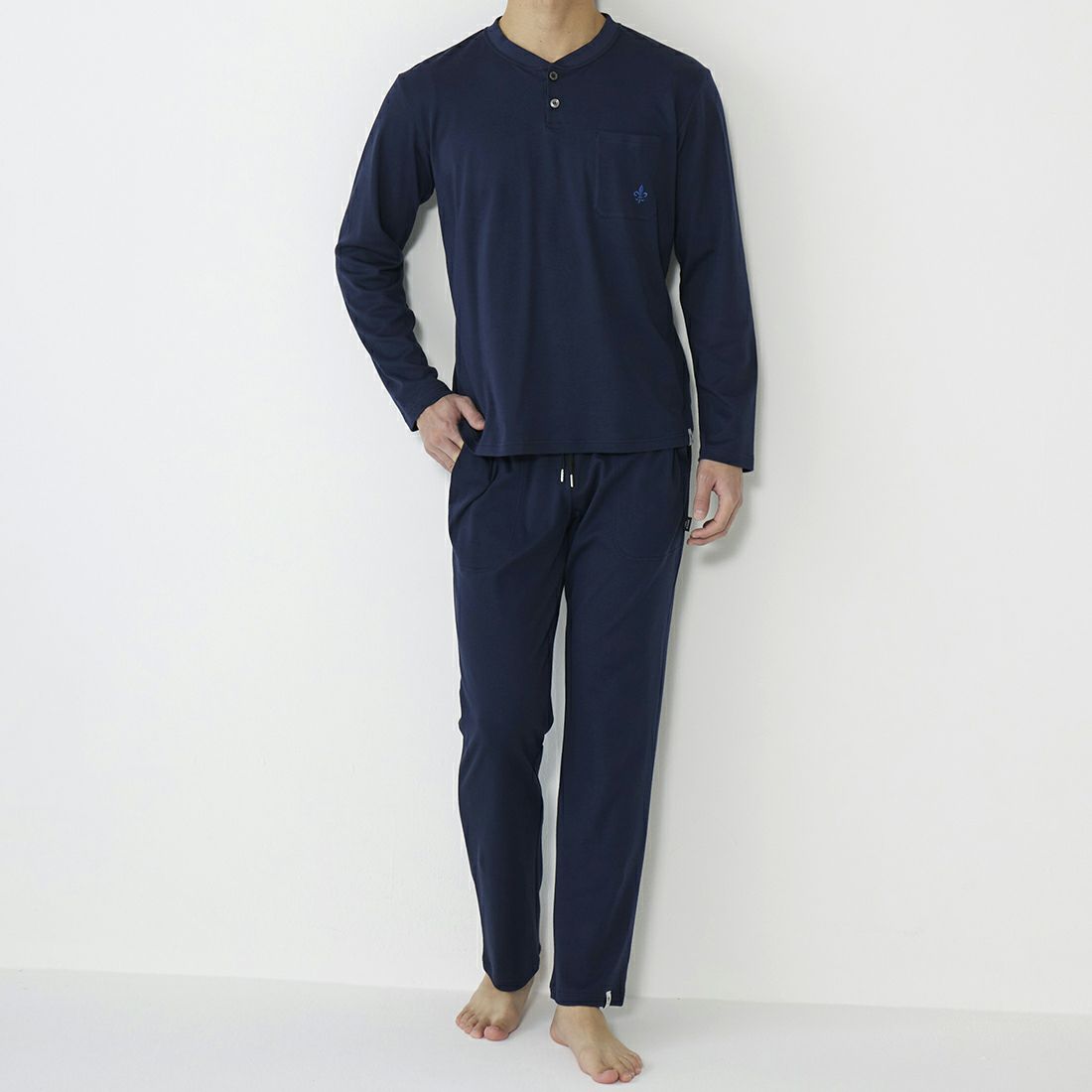 ポカ ウォモ アメリカンシーアイランドコットン前閉ロングテーパードパンツ