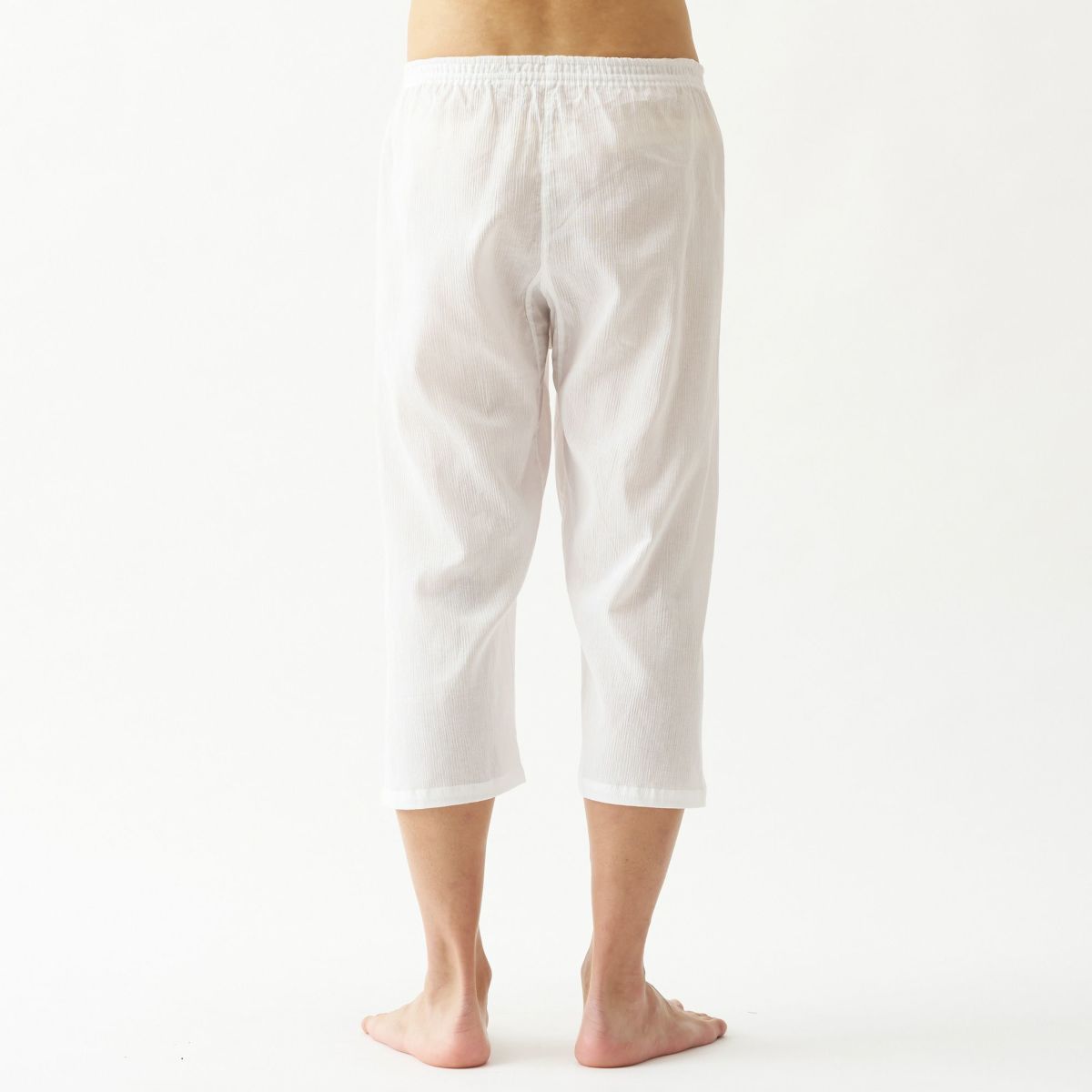 三つ桃クレープ 綿80％ 麻20％ 前開きロンパン