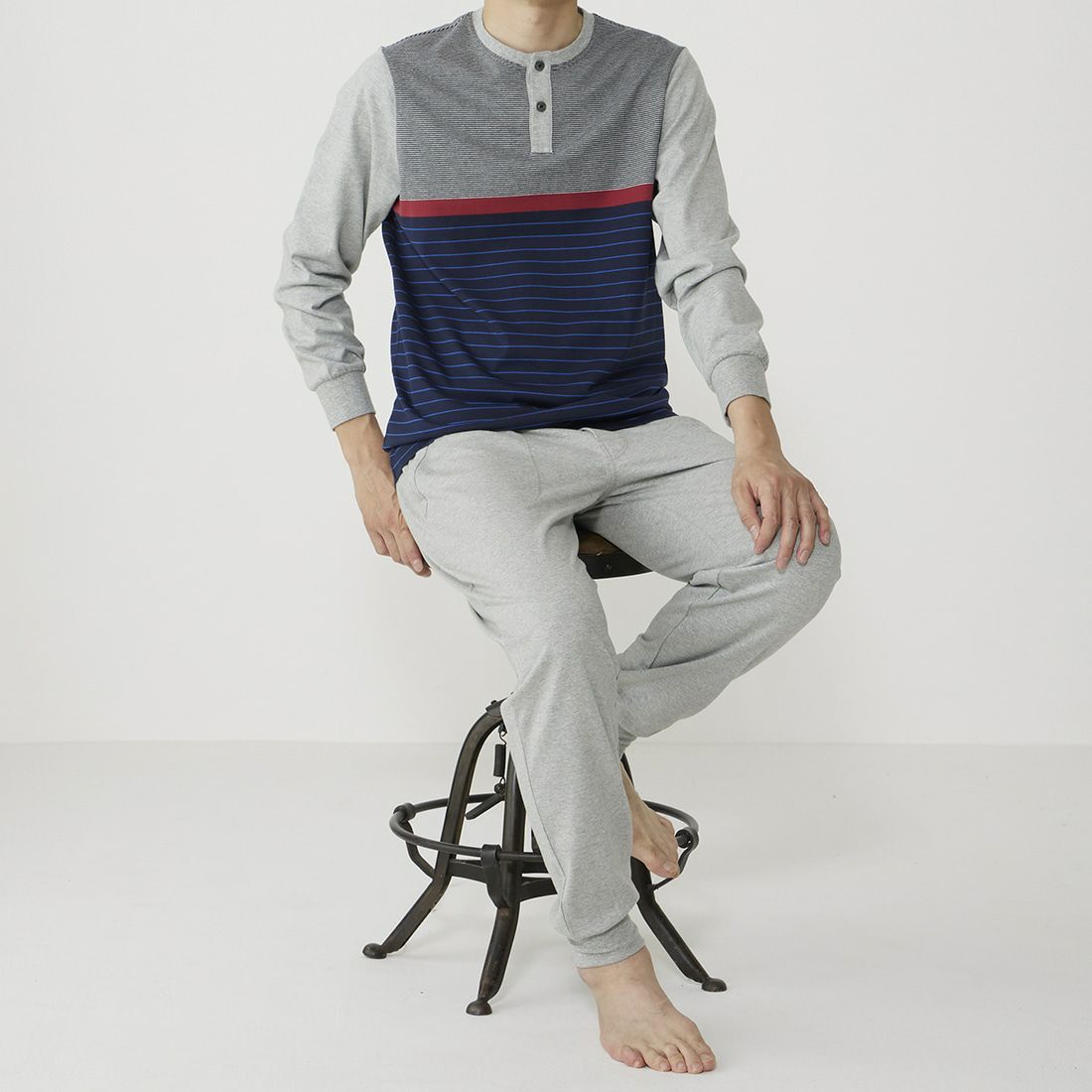 タケオキクチ 長袖ヘンリーネックパジャマ