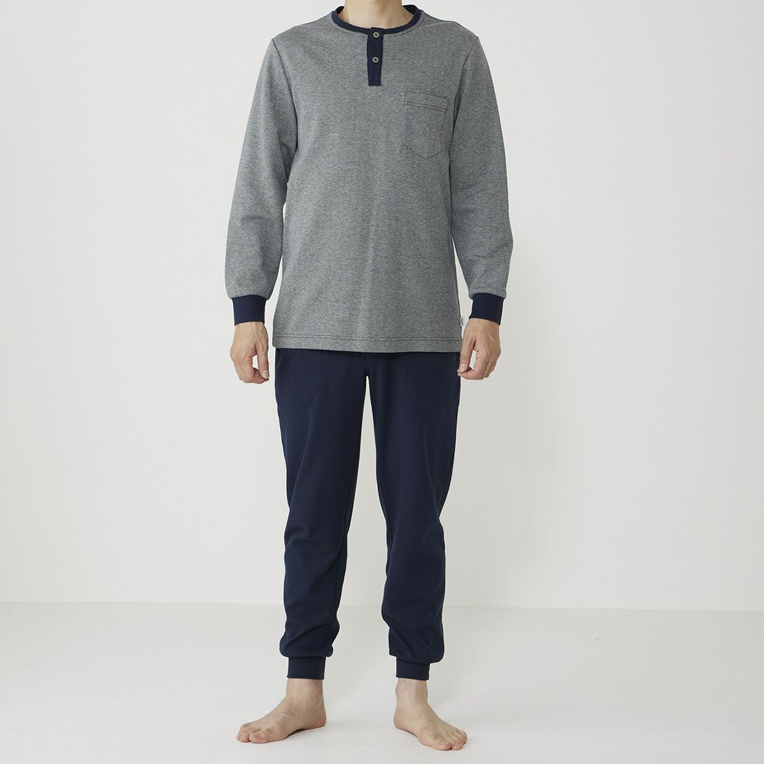 タケオキクチ 長袖ヘンリーネックパジャマ