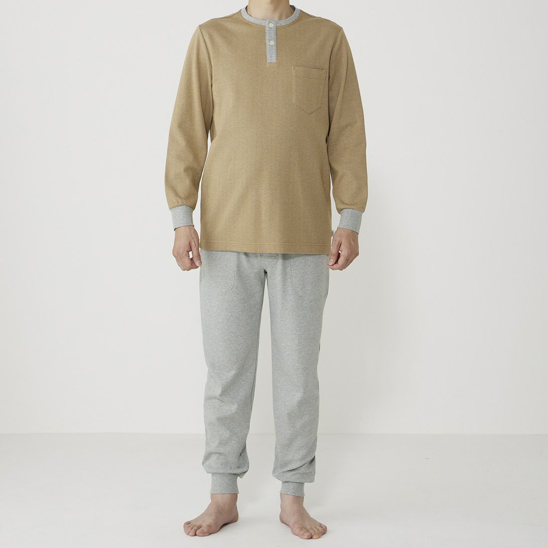 タケオキクチ 長袖ヘンリーネックパジャマ