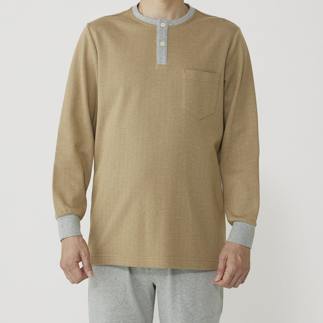 タケオキクチ 長袖ヘンリーネックパジャマ