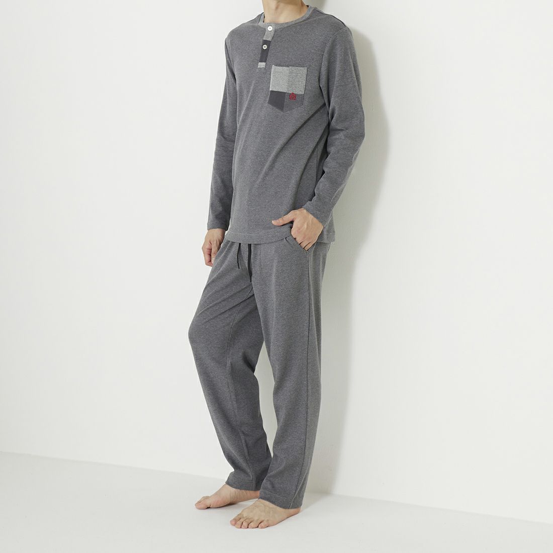 タケオキクチ 長袖ヘンリーネックシャツ