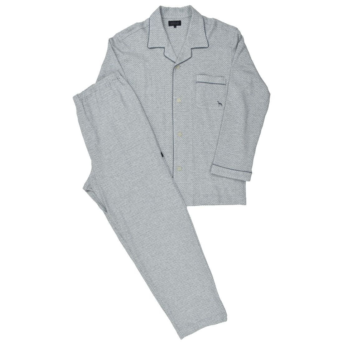 アダバット 長袖ニットテーラードパジャマ